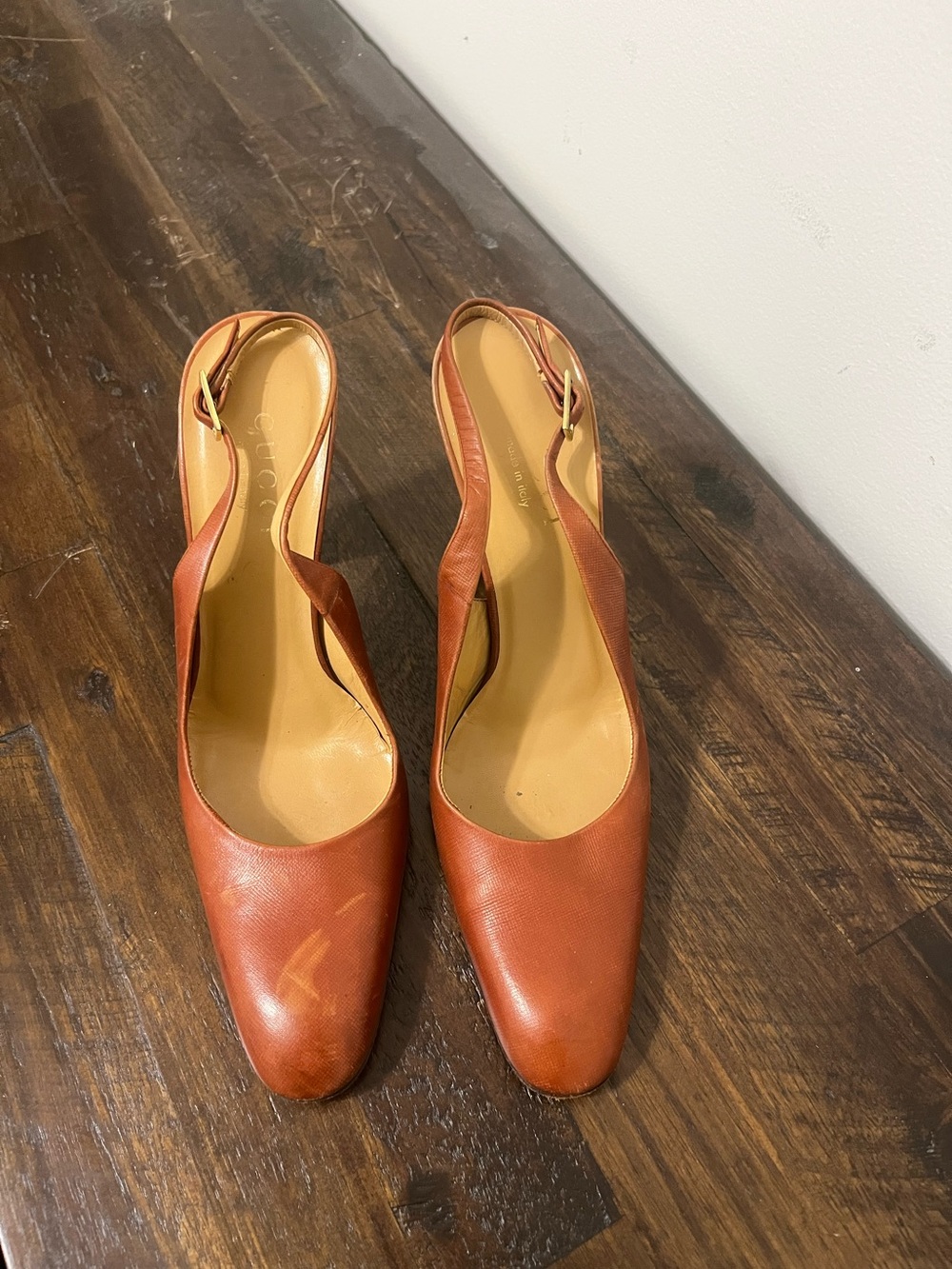 GUCCI Women's Slingback Pumps in Burnt Orange